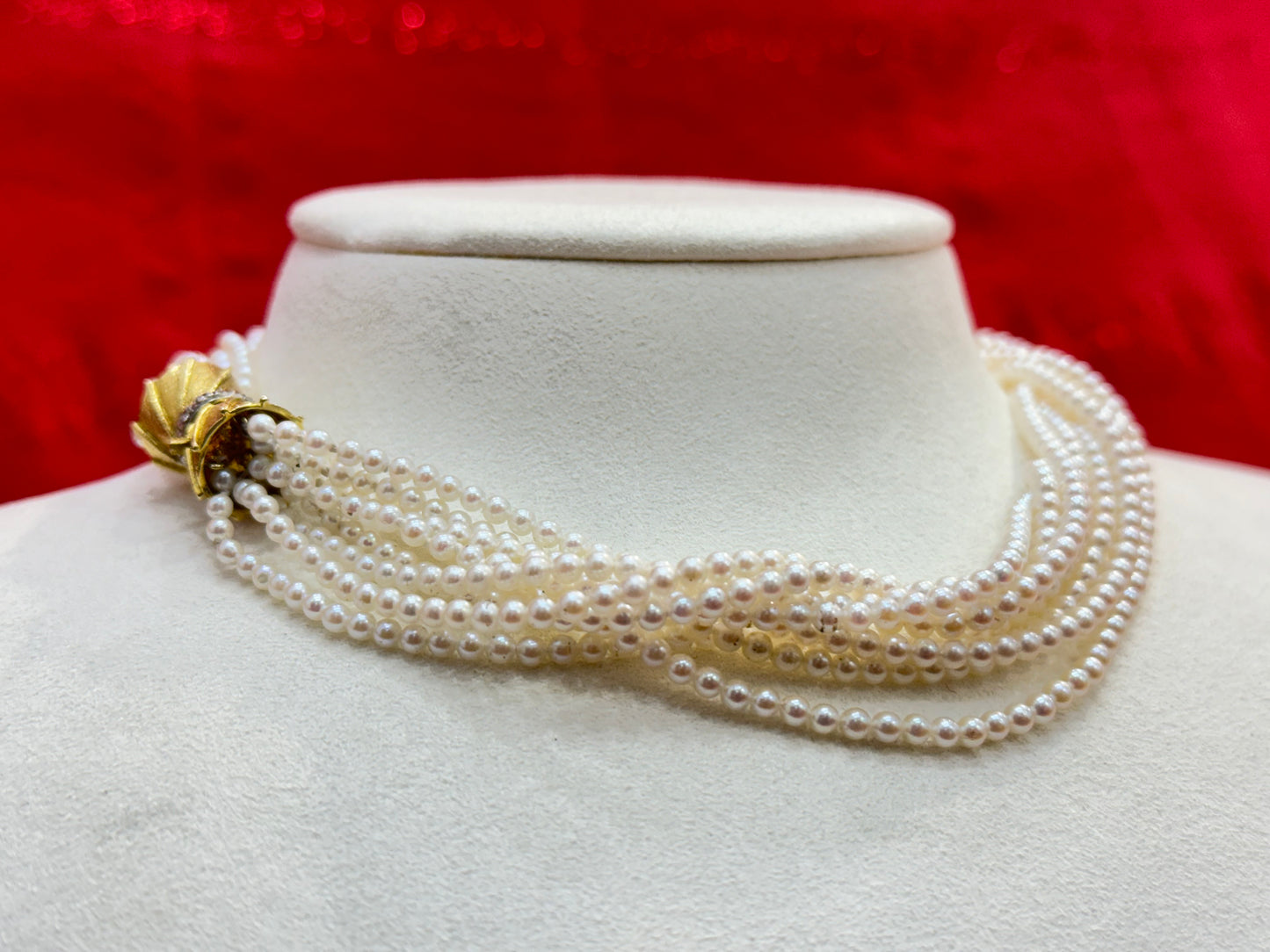 9 Strand Seed Pearl Choker