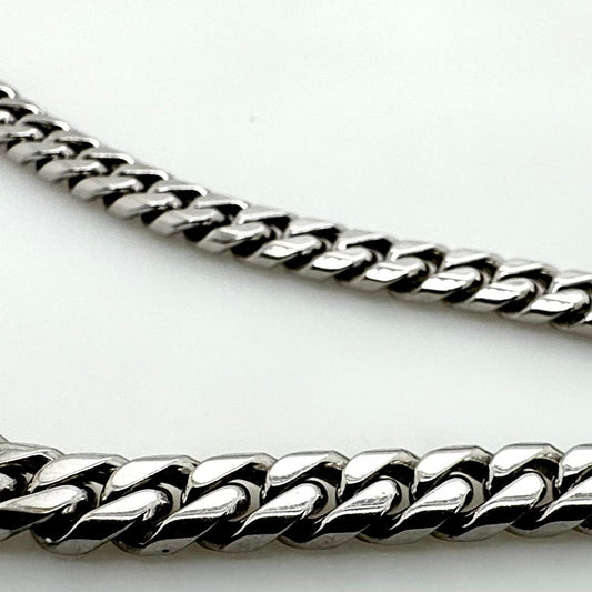 18ct White Gold Heavy Curb Link Chain