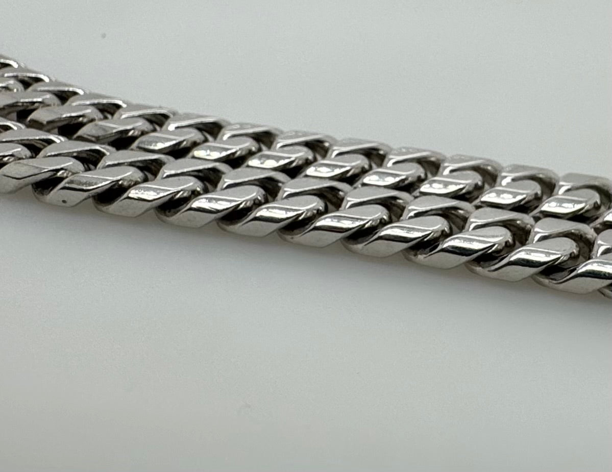 18ct White Gold Heavy Curb Link Chain