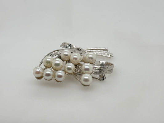 Sterling Silver Bouquet Pearl Brooch