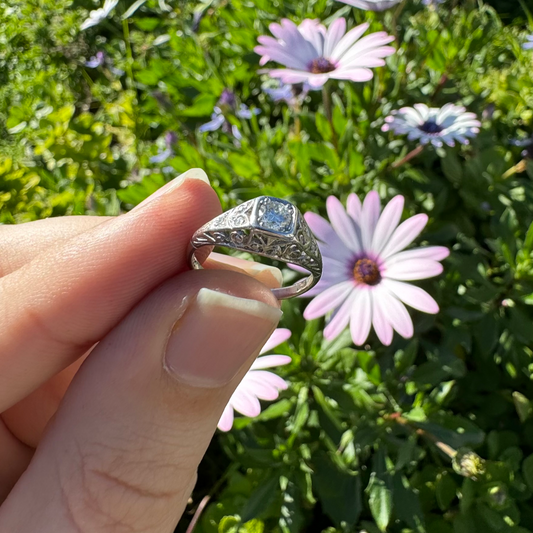 18ct White Gold Solitaire Diamond Ring