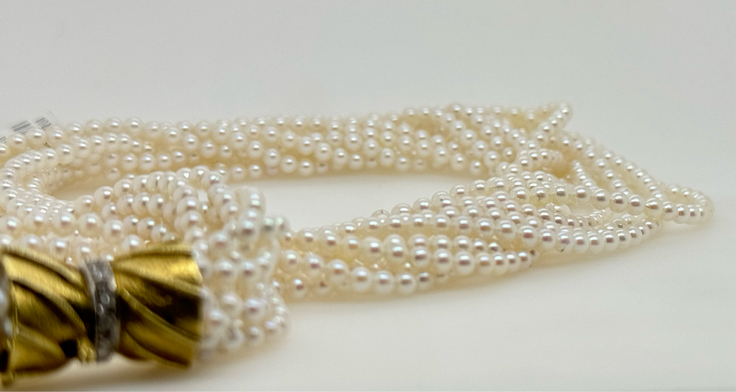 9 Strand Seed Pearl Choker