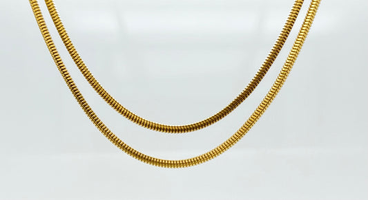 18ct Yellow Gold Long Snake Link Chain